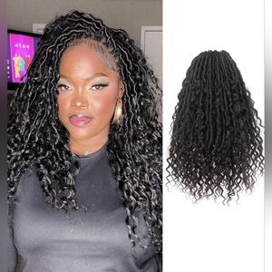 New 18" Human Hair Crochet Locs Handmade Pre-looped Boho 8 Packs (80 strands) 1B